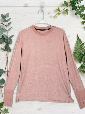 Nike Running Element Dri Fit Long Sleeve Shirt Medium Women 928741 Pink Stretch